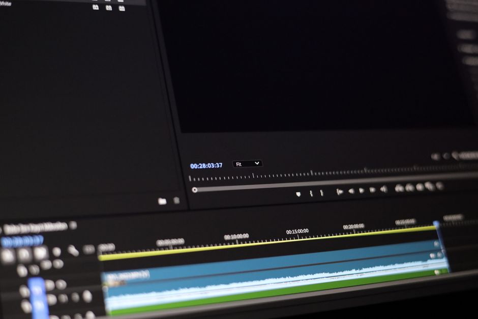 Video editing workspace showing timeline and color grading